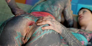 Tattooed Girls Alternative Teen double team the Tattooed guy to